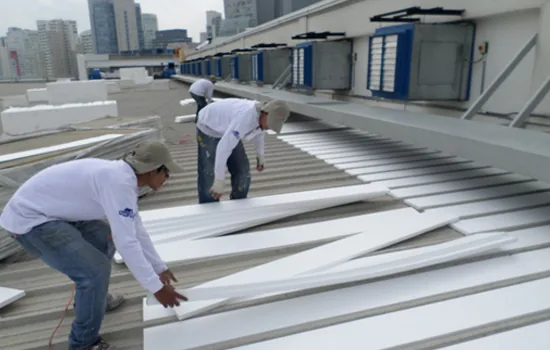 Instalación de membrana termoplástica blanca